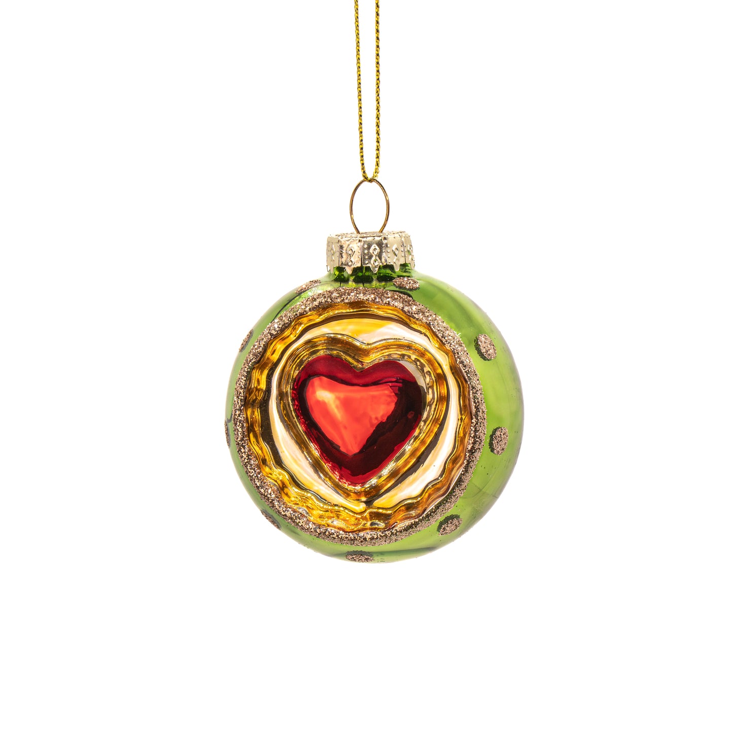 Indented Heart Shaped Bauble - Assorted Colours