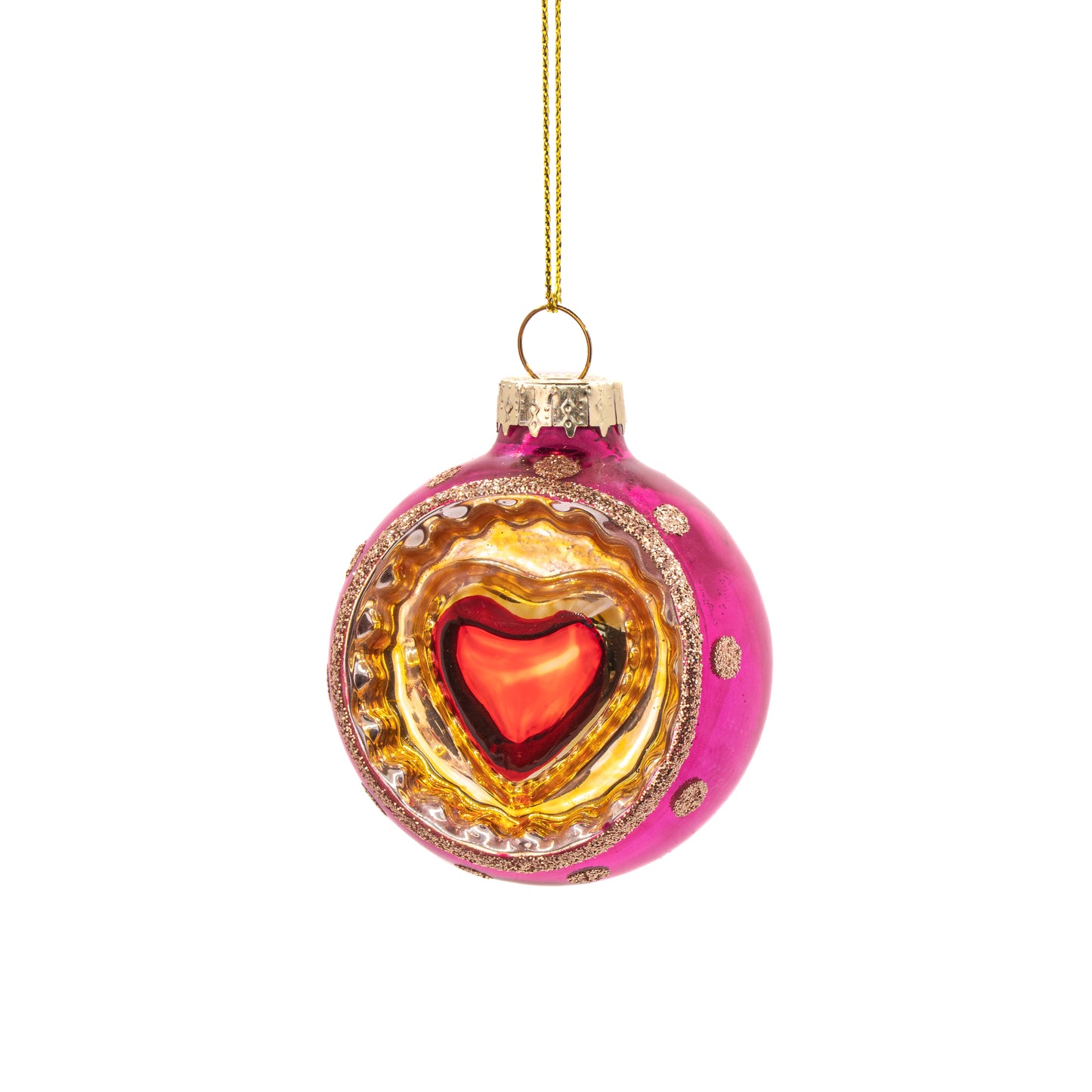 Indented Heart Shaped Bauble - Assorted Colours