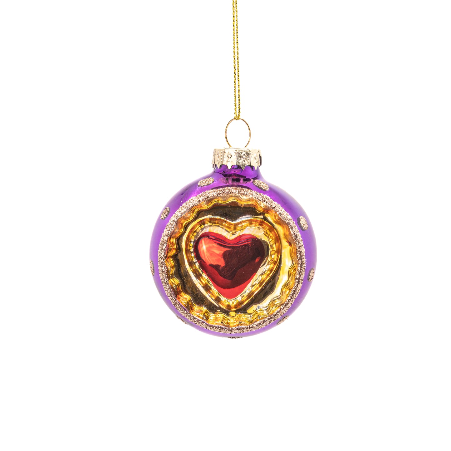 Indented Heart Shaped Bauble - Assorted Colours