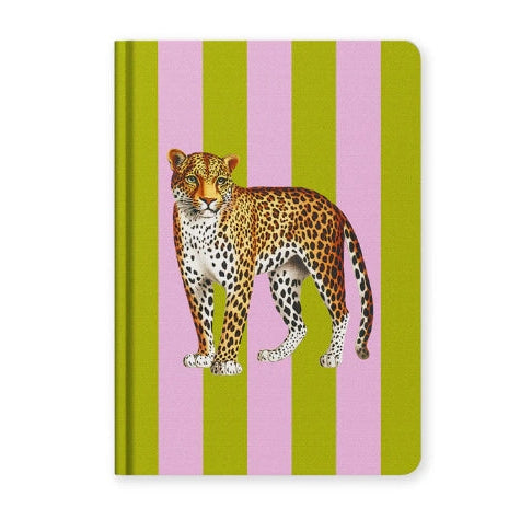 Notebook - Striped Leopard Premium Paperback A5