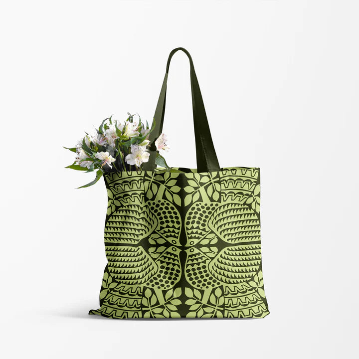 Cotton Tote Bag - Hornsea Peacock-black flamingo store