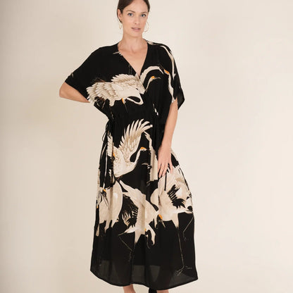 Stork Black String Dress