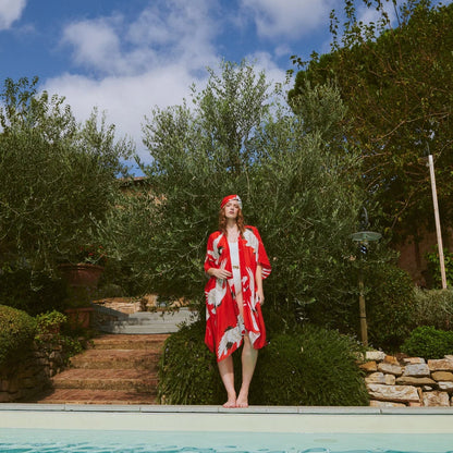 One Hundred Stars - Stork Scarlet Throwover