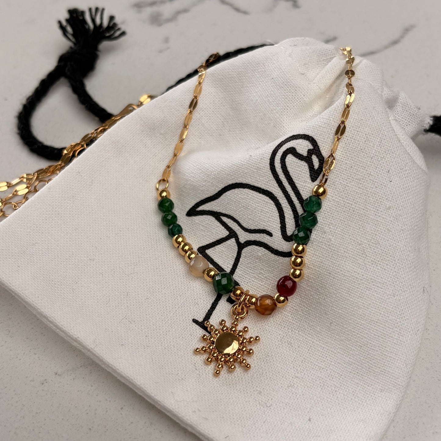 Black Flamingo - Sunflower Necklace