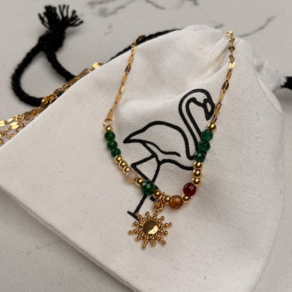 Black Flamingo - Sunflower Necklace