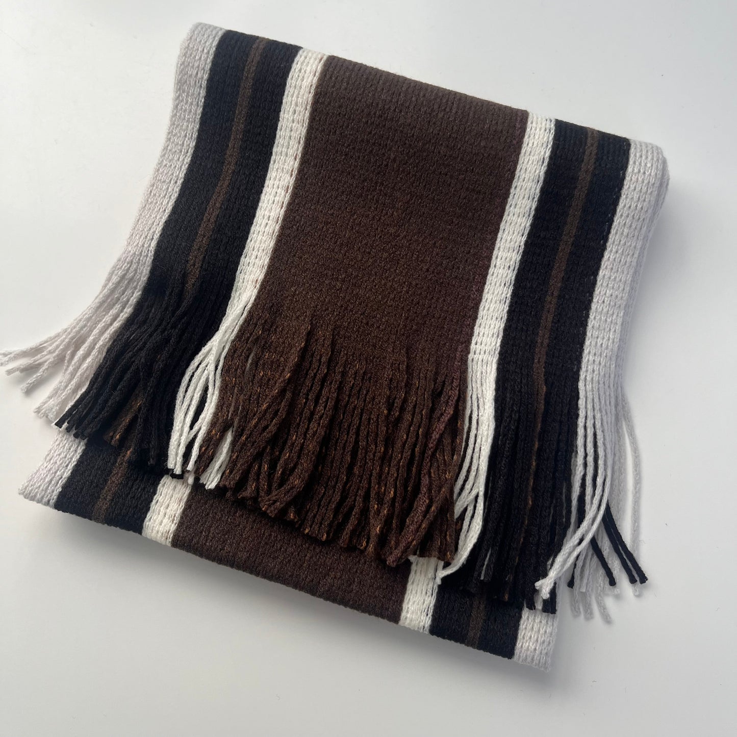 Sideline Collection - Light Retro Stripe Scarf - Hollis - Coffee