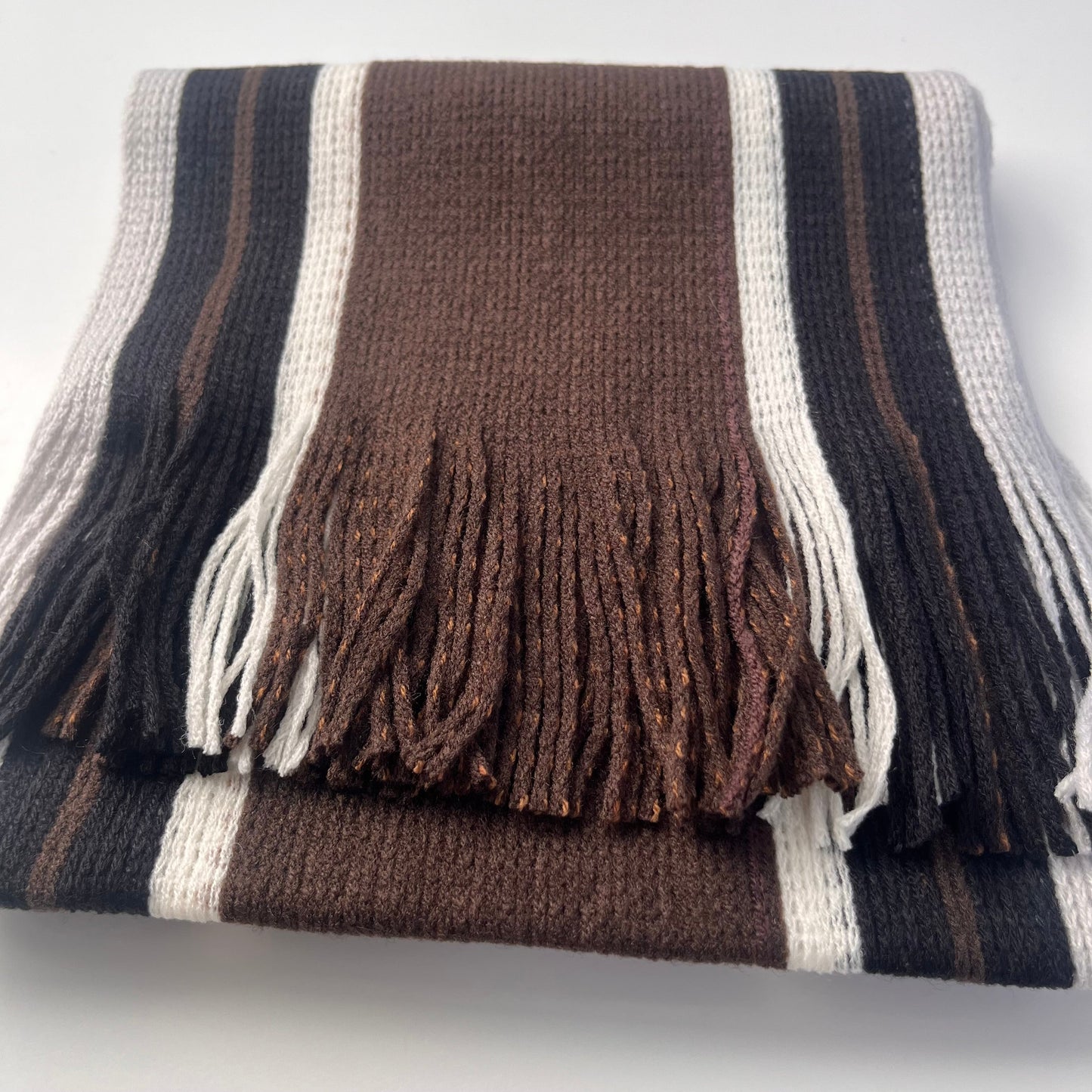Sideline Collection - Light Retro Stripe Scarf - Hollis - Coffee