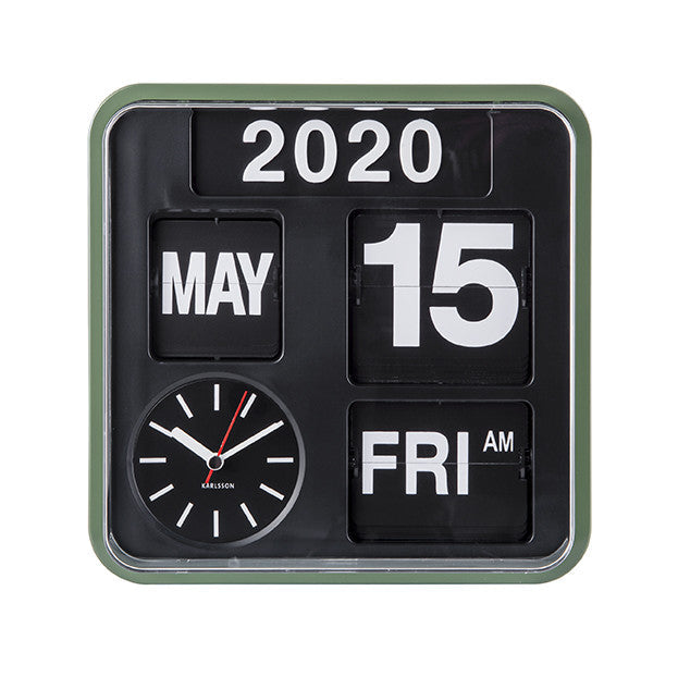 Karlsson - Mini Flip Wall Clock - Green