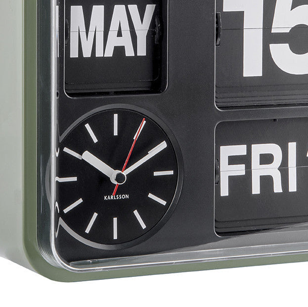Karlsson - Mini Flip Wall Clock - Green