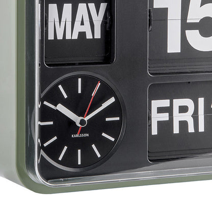 Karlsson - Mini Flip Wall Clock - Green