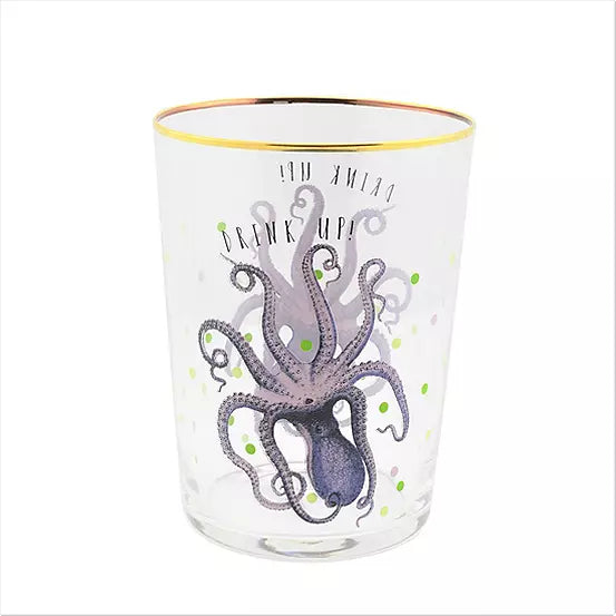 Yvonne Ellen - High Ball Glass - Octopus "Drink Up"