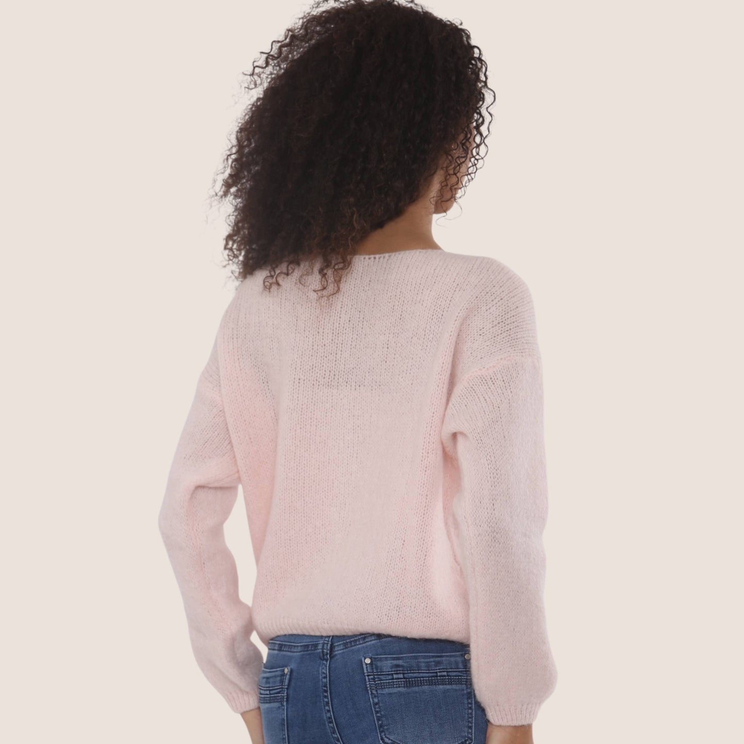 V-Neck Button Through Mohair Cardigan: In 2 Colours - One Size: UK8-18