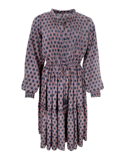 Black Colour - Rose Boho Short Dress