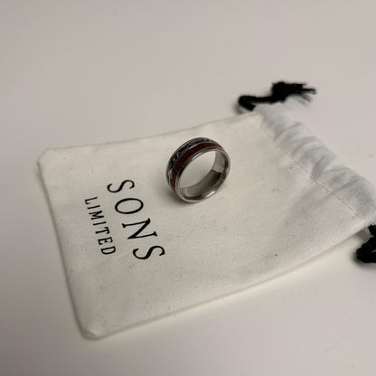 Solid Steel/Wood Arrow Ring