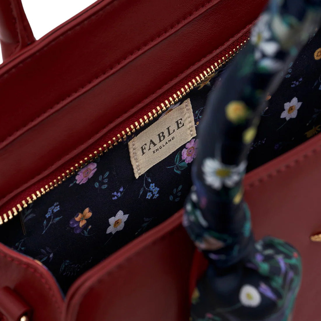 Fable England - Burgundy Large Structured Tote