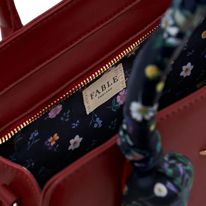 Fable England - Burgundy Large Structured Tote