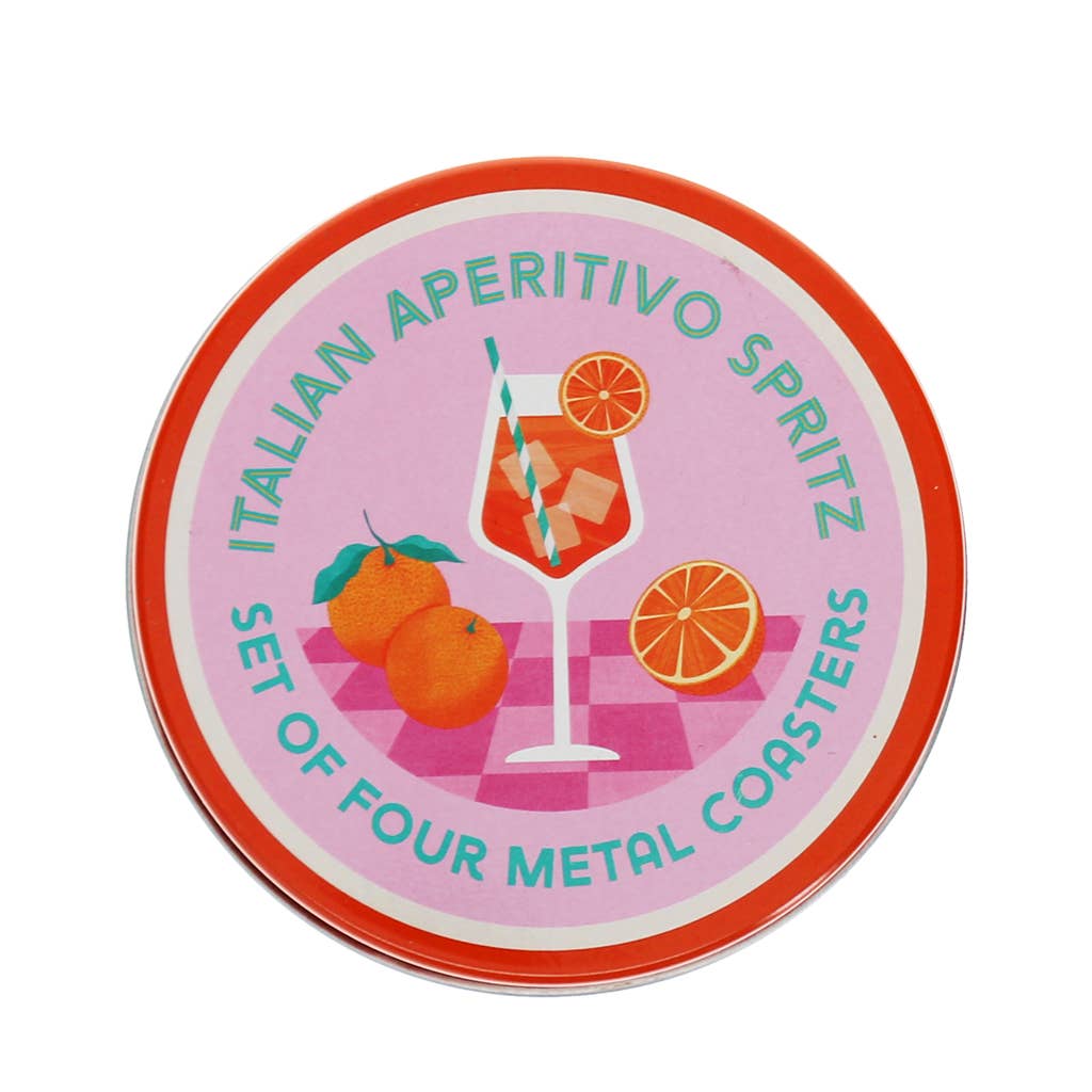 Metal coasters (set of 4) - Aperitivo Spritz