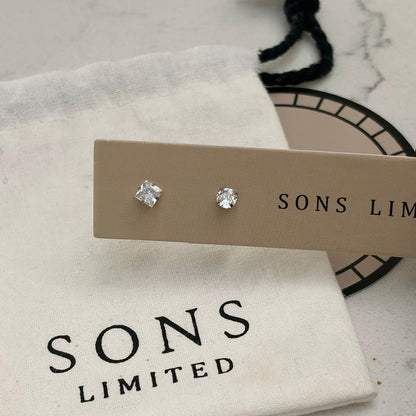 Sons Limited - Round/Square Diamond Earring Mix