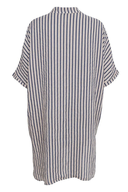 Melina Linen Tunic - Navy Stripe