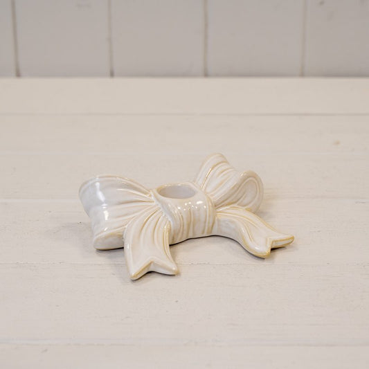 Ceramic Glazed Bow Candle Holder