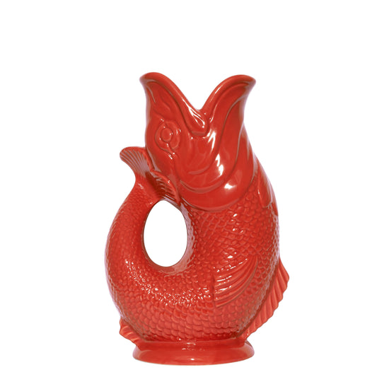 Red Original Gluggle Jug Pitcher Vase: XL (27,5cm high, 1,2 liter)