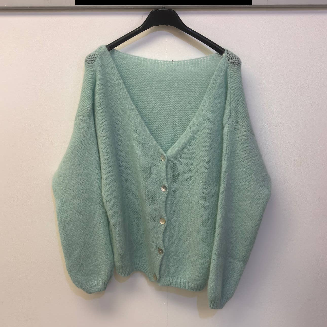 V-Neck Button Through Mohair Cardigan: In 2 Colours - One Size: UK8-18
