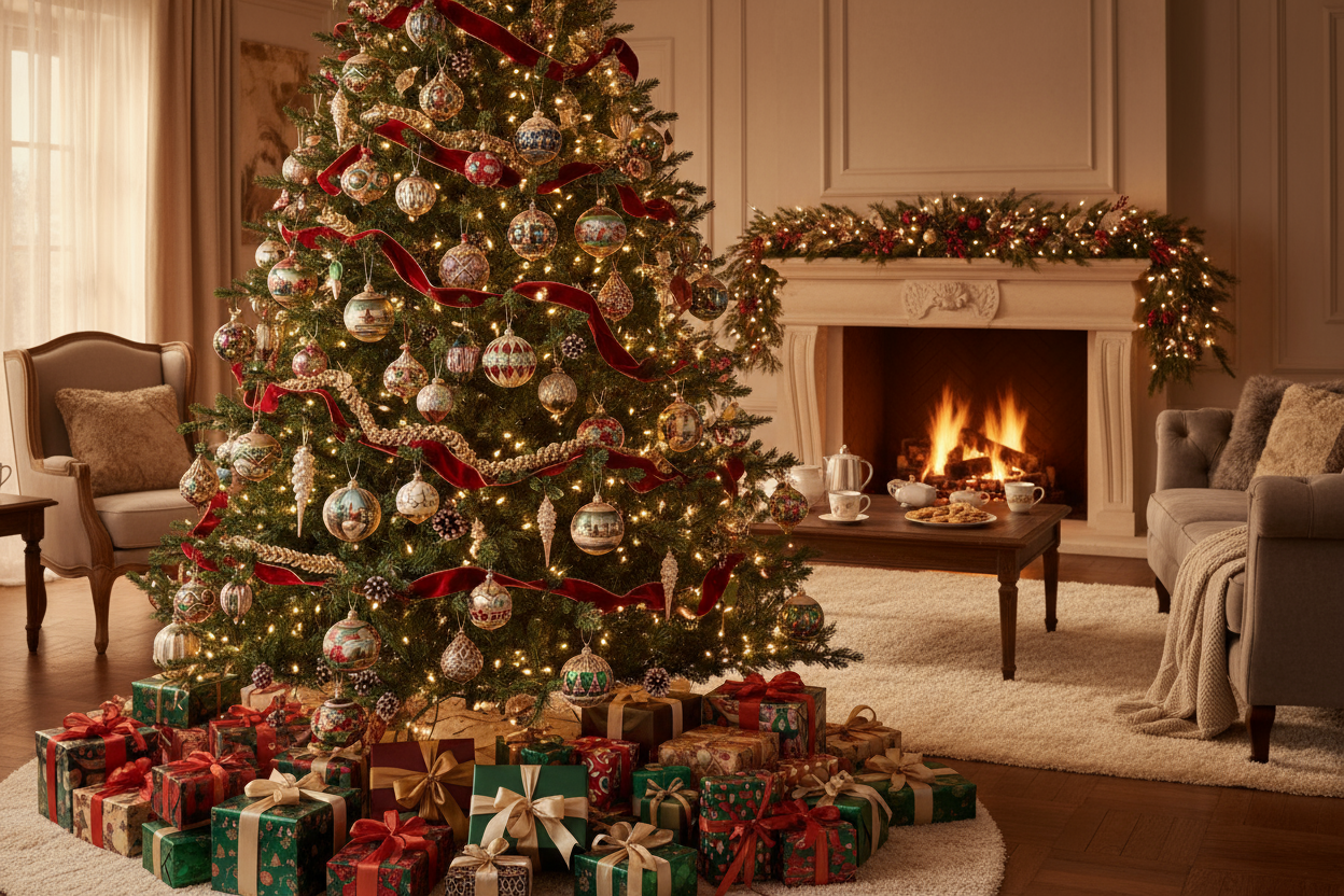 Christmas Baubles with Gifts