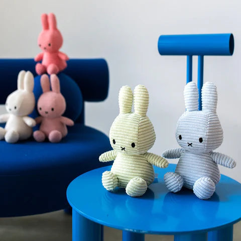 Miffy Corduroy Soft Toy - Ice Blue - 23cm