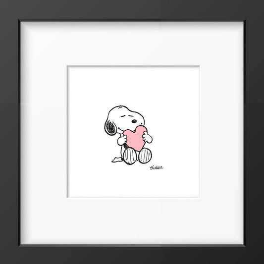 Peanuts Heart Framed Print Handmade