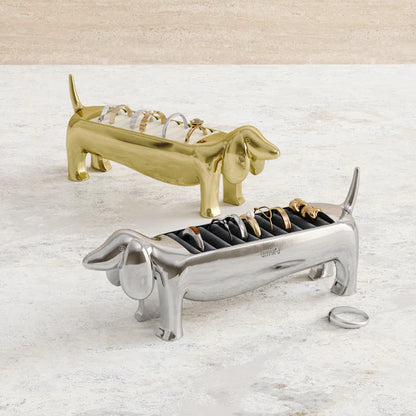 Dachsie Ring Holder - Brass & Chrome finishes