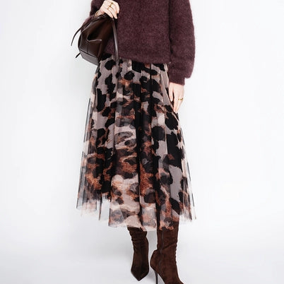 Leopard tulle skirt 2401-LEOPARD: Leopard