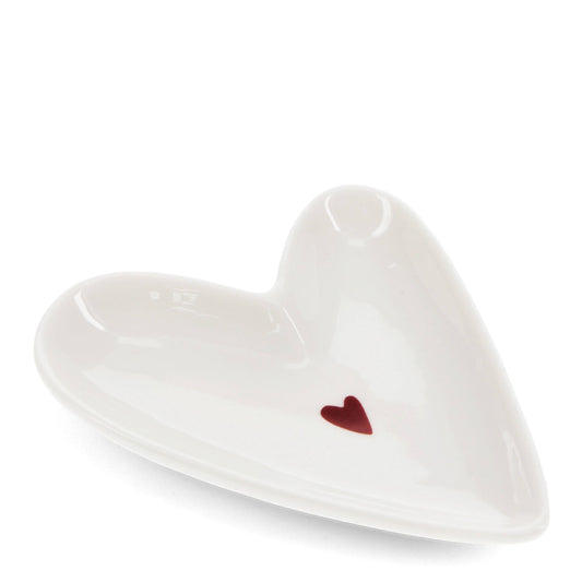Glossy Ceramic Trinket Dish - Heart