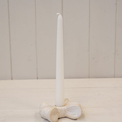 Ceramic Glazed Double Bow Candle Holder