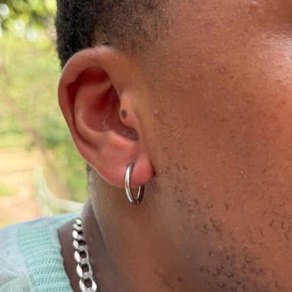 Sons Gifting Ltd - Stainless Steel Hoops - Black & Silver