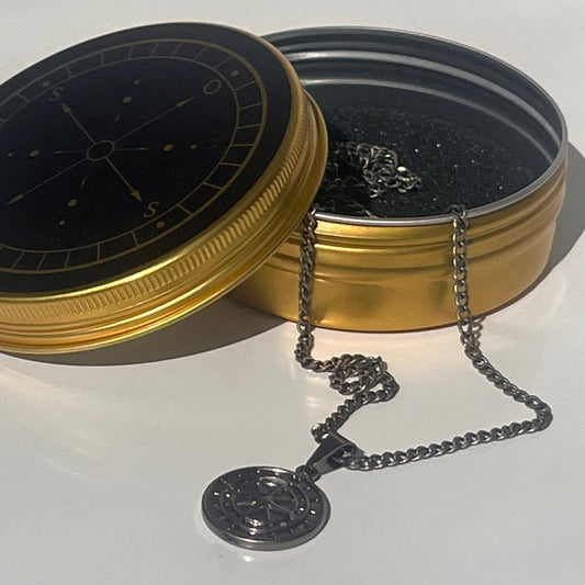 Sons Limited - Compass Necklace - Silver/Gunmetal Compass