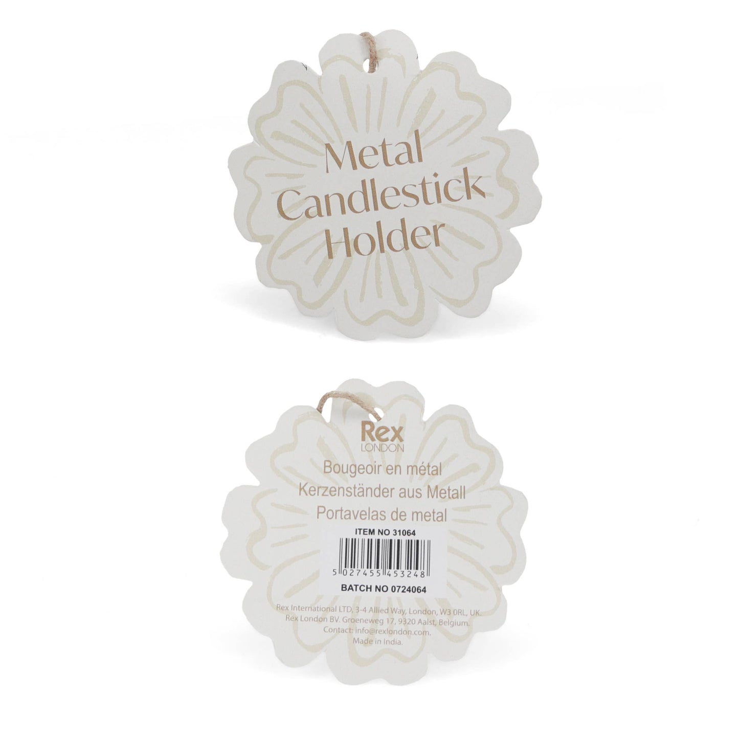 Enamel heart-shaped candle holder - Vibrant pink