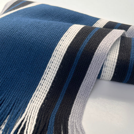 Sideline Collection - Light Retro Stripe Scarf - Hollis - Denim Blue