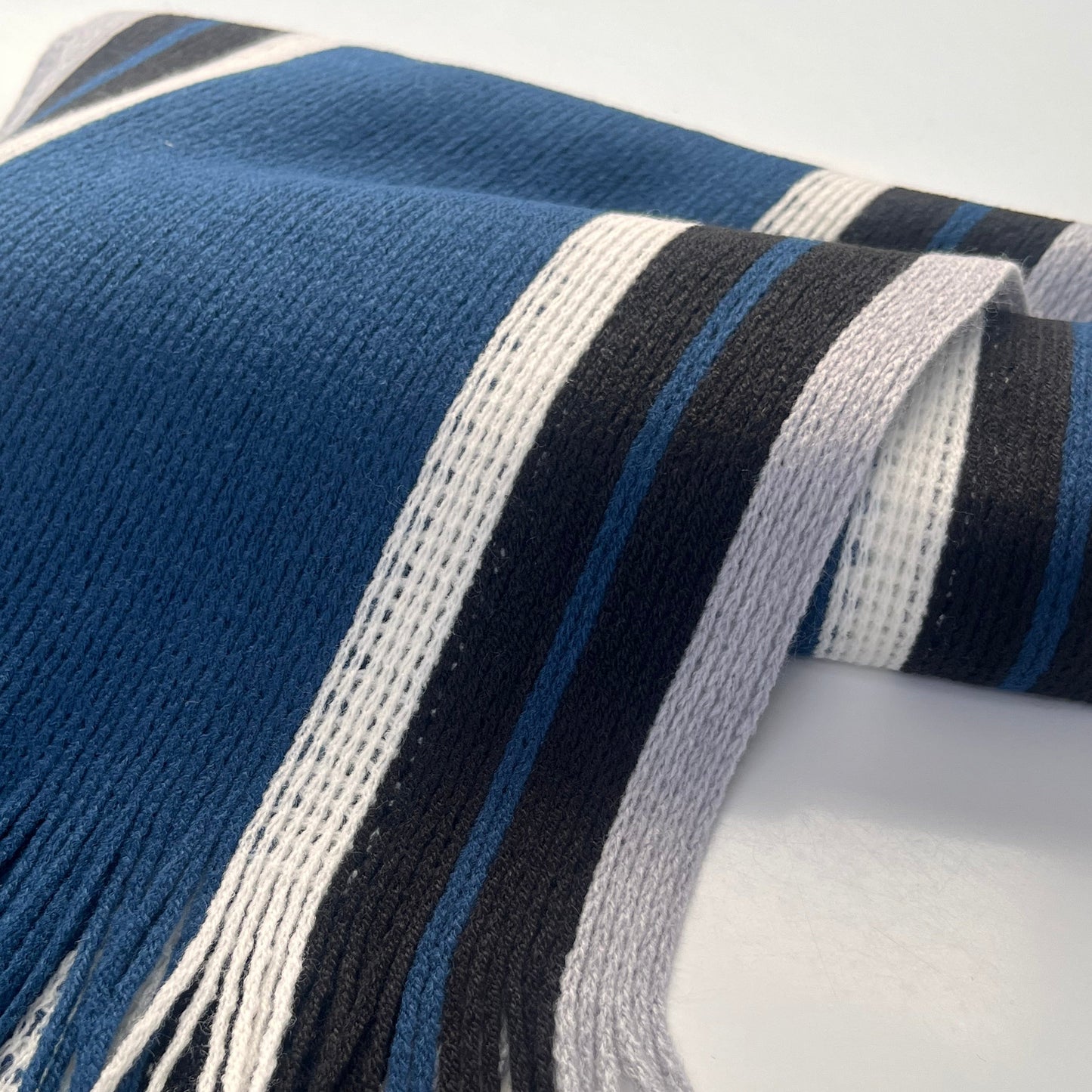 Sideline Collection - Light Retro Stripe Scarf - Hollis - Denim Blue
