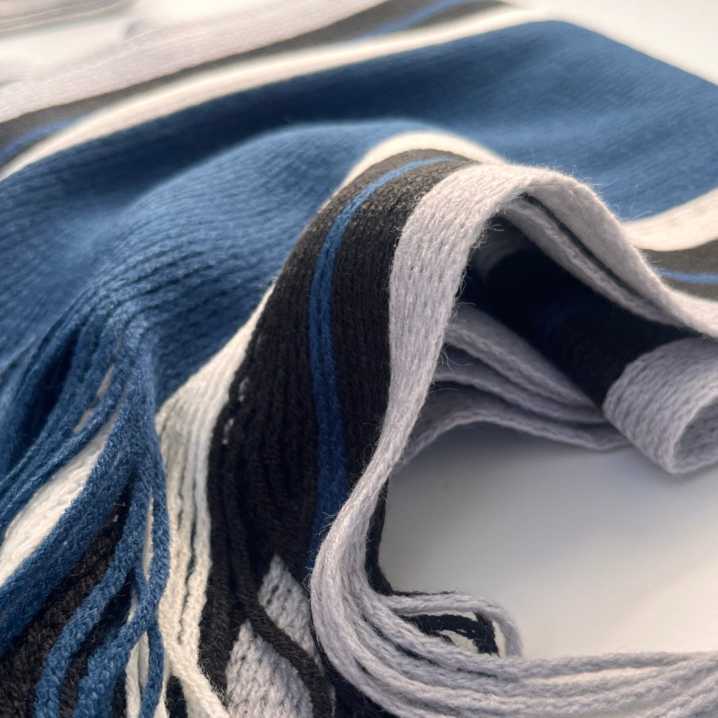 Sideline Collection - Light Retro Stripe Scarf - Hollis - Denim Blue