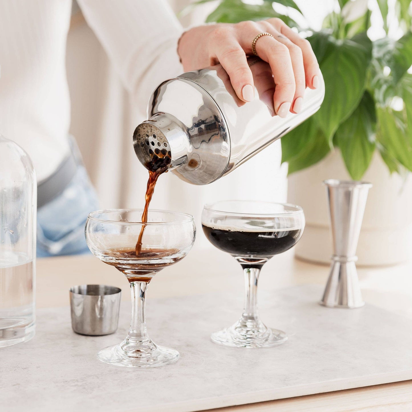 Espresso Martini Cocktail Set with Two Cocktail Glasses