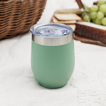 Insulated Travel Wine Tumbler with Lid 350ml (12oz): Blue