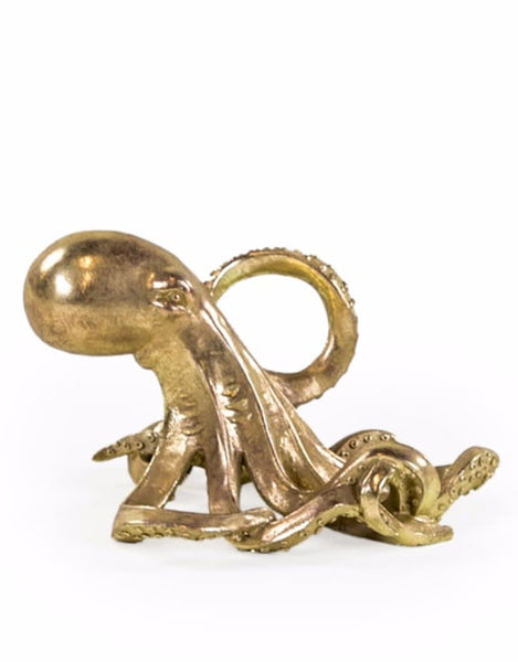 Antiqued Gold Octopus Wine Bottle Holder