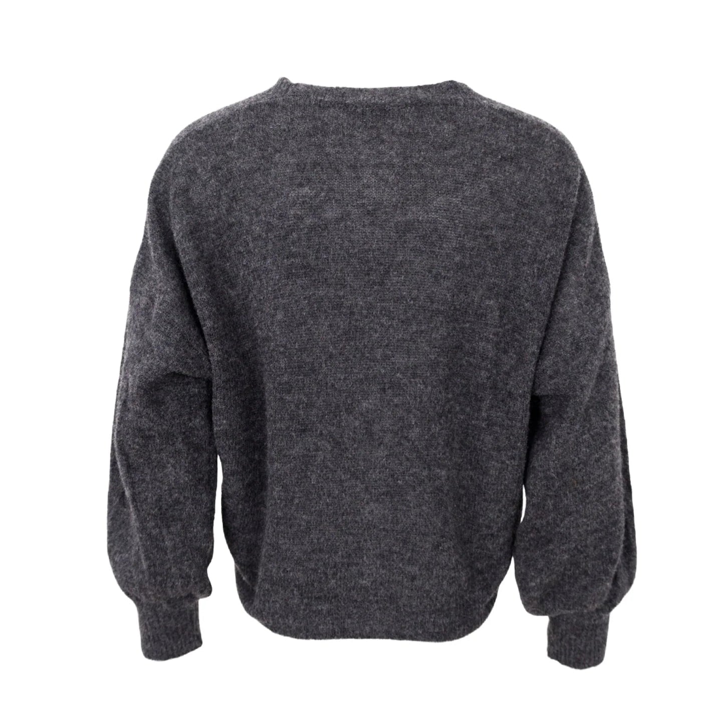 Black Colour Heavy Knit Cardigan - Charcoal