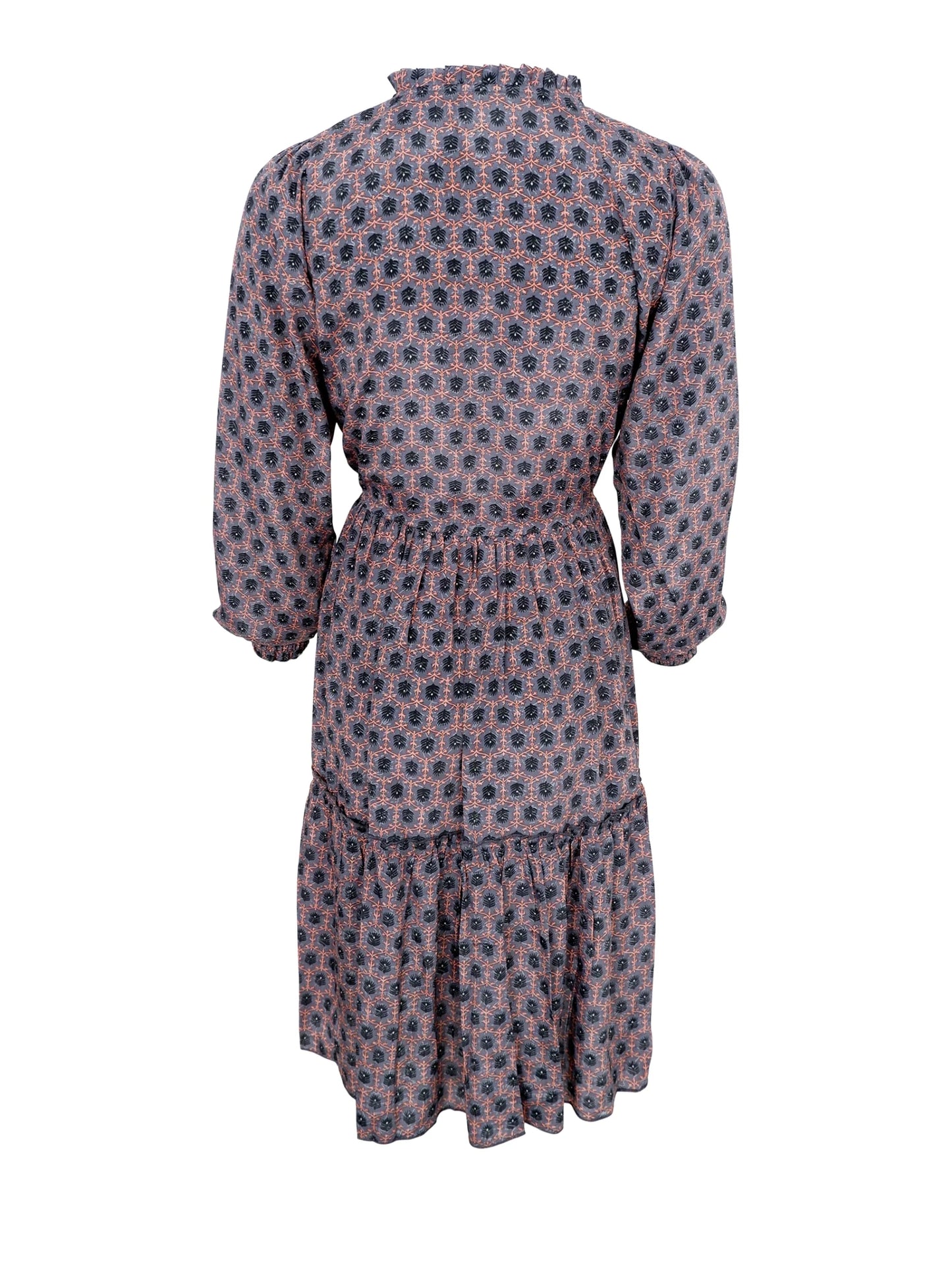 Black Colour - Rose Boho Short Dress