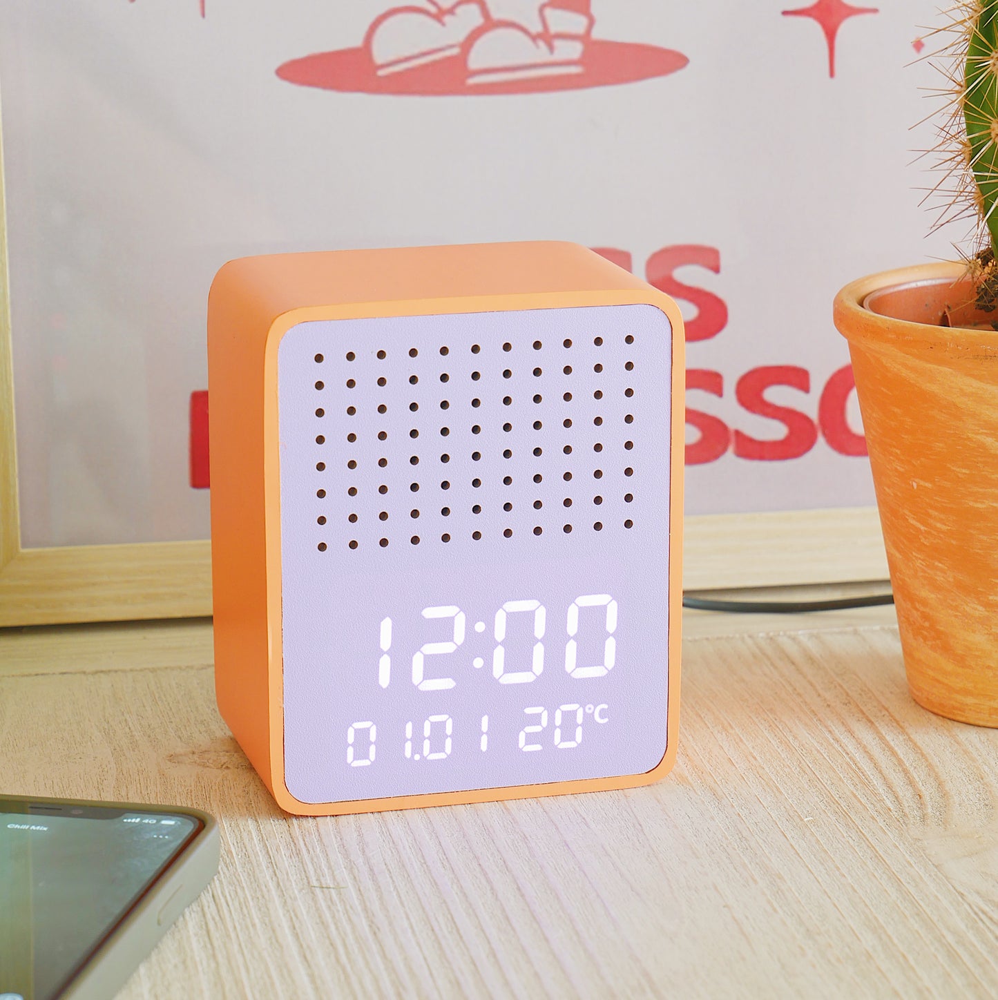 Alarm Clock/Bluetooth Speaker Purple