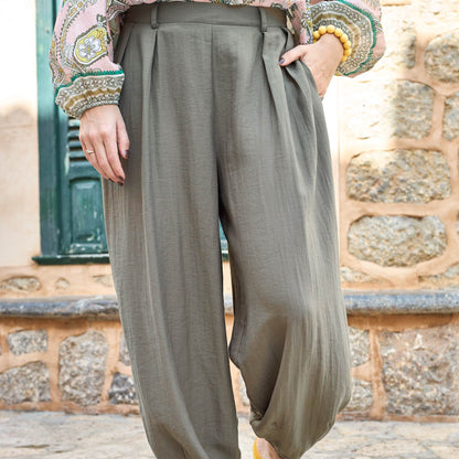 Black Colour - Abu Balloon Pant - Khaki