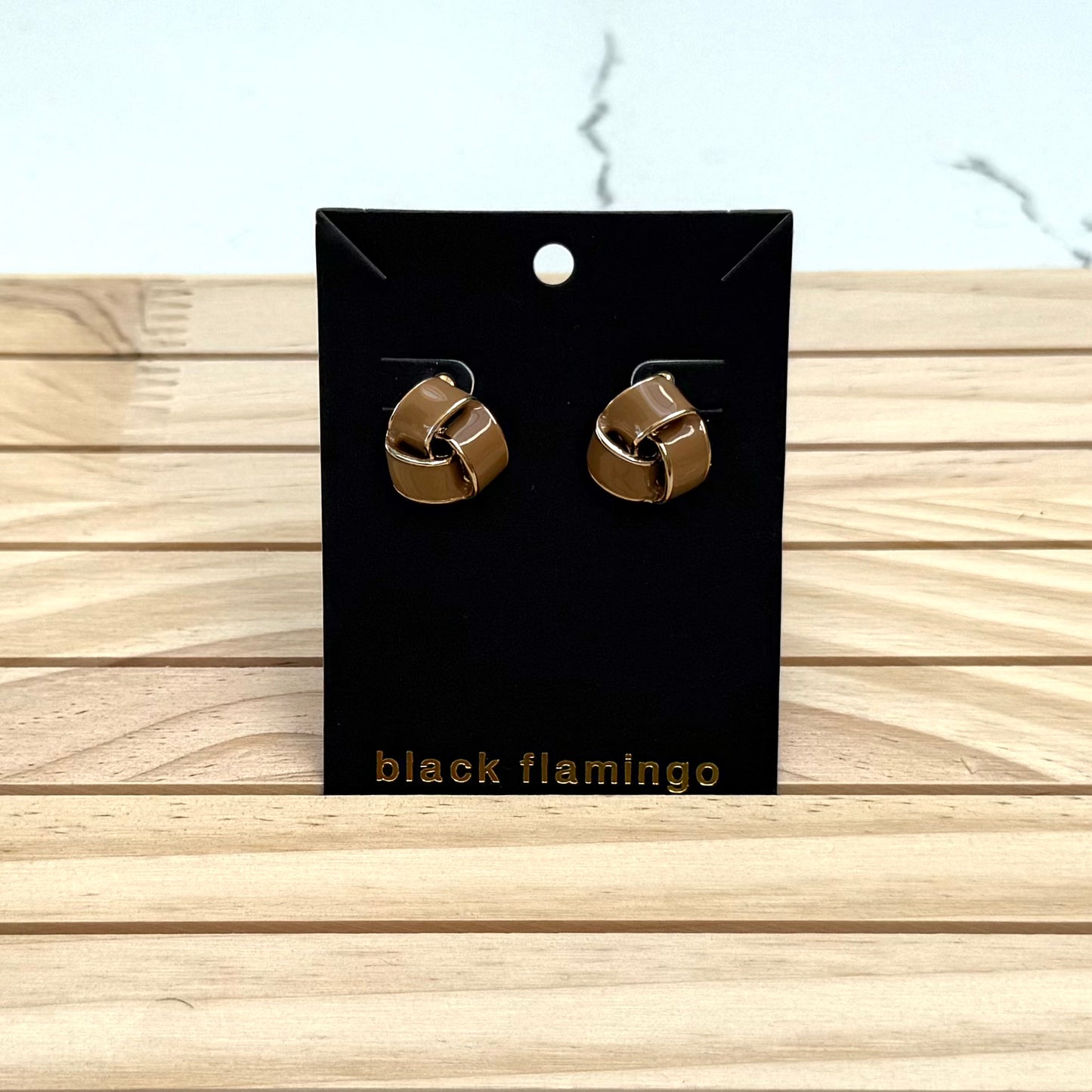 Black Flamingo - Knotty Studs - Camel Brown