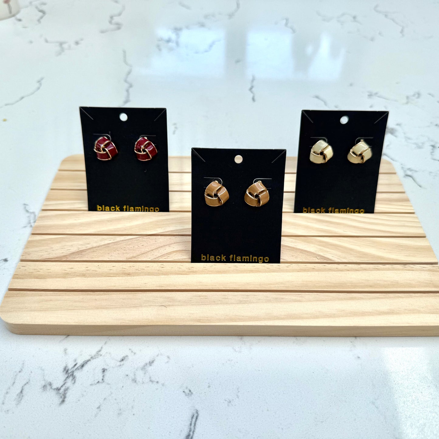 Black Flamingo - Knotty Studs - Camel Brown