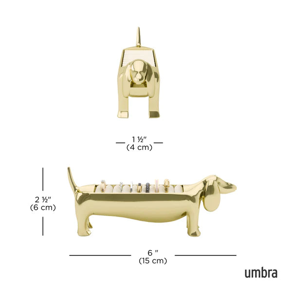 Dachsie Ring Holder - Brass & Chrome finishes