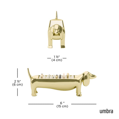 Dachsie Ring Holder - Brass & Chrome finishes
